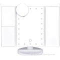 Lighted Makeup Vanity Mirror Magnifying Tabletop Mirror 22 LED Tri-fold Illuminated Cosmetic Mirrors Dimmable